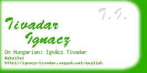 tivadar ignacz business card